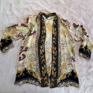 %100 Silk Elegant Print Patterned Asian style robe